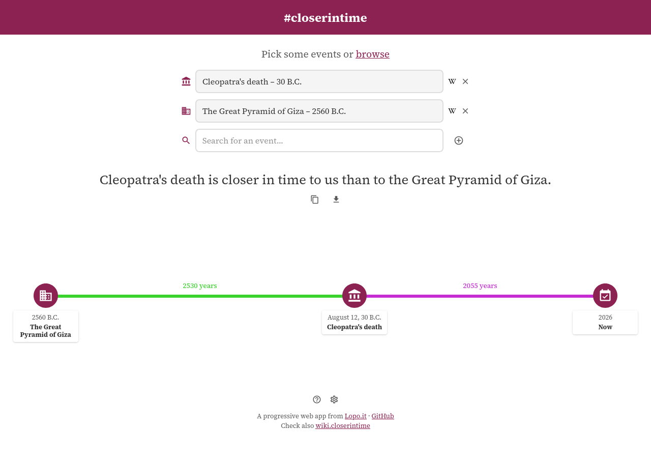 Timeline view on desktop