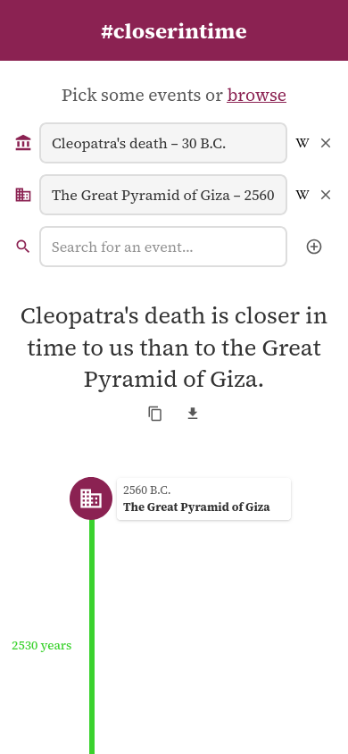 Timeline view on mobile